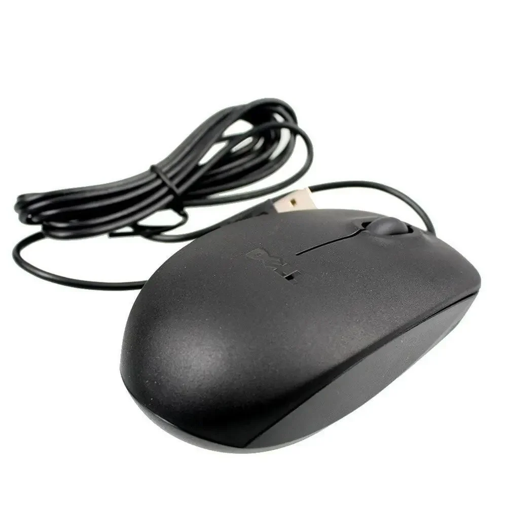 Genuine DELL 09RRC7 MS111-L Optical USB WIRED Scroll Mouse mice Look Black